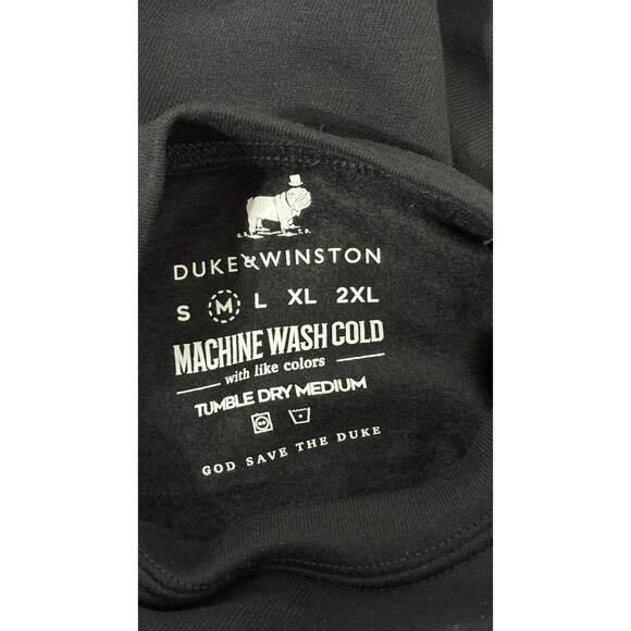 Duke Winston Santa Bulldog Patch Sweatshirt Pullover Womens Medium Black New - Picture 6 of 7